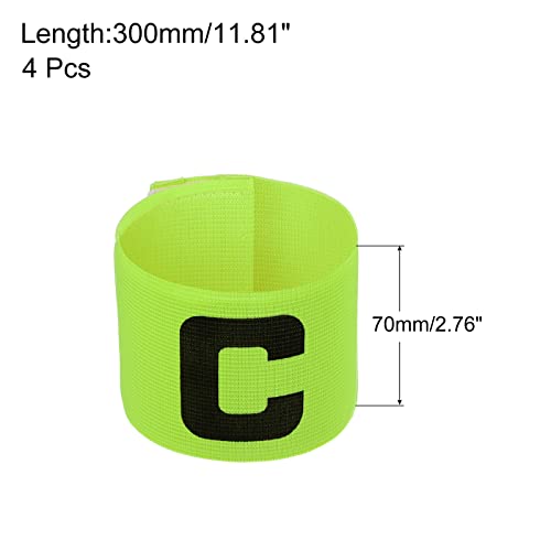 PATIKIL Soccer Captain Armband, 4 Pcs Nylon Elastic Protective Arm Badge for Youth Adult Team Training - color: Green
