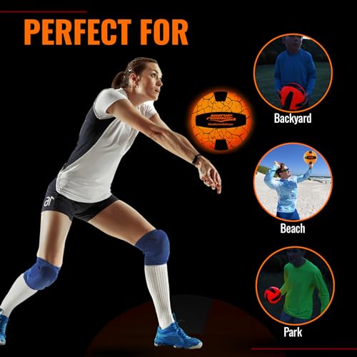 Wave Runner LED Glow in The Dark Volleyball - Light Up Beach Volley Ball Gifts for Teen Girls, Kids Ages 8-15 | Outdoor Sports Gear Accessories for Night Play