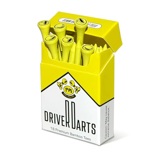 Driver Darts by P*ss Missile, Premium Bamboo Wood Golf Tees - Iconic Tee Packging and Style, Cool Golf Gifts
