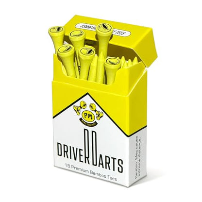 Driver Darts by P*ss Missile, Premium Bamboo Wood Golf Tees - Iconic Tee Packging and Style, Cool Golf Gifts