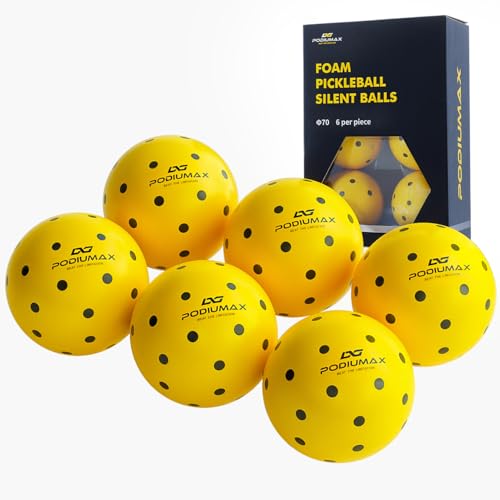 Indoor Pickleball Balls, 6 PCS Quiet Pickleballs, Foam Pickleball for Indoor & Outdoor Practice, Noise Reducing Soft Pickle Balls for All Ground Surfaces