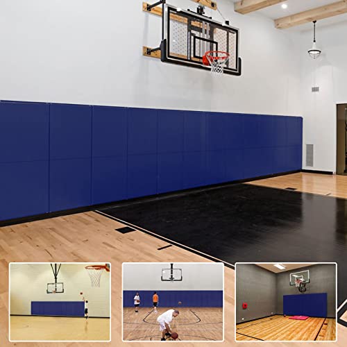 6FT HighGym Wall Paddings Basketball Court Wall Protection Pad - 2”Thick Foam Wall Mat Durable Protector for Wall-Mounted Basketball Hoops Garage Taekwondo(72" L x 20" W) - color: BLUE, style: 1 PACK