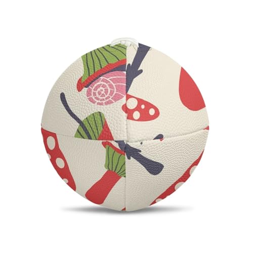 SYtrade Recreational Football Game Footballs PU Composite Leather Footballs for Training Indoor Outdoor - color: Mushroom Snail Khaki
