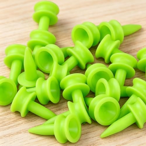 50pcs Green Plastic Golf Tees, 1" Short Castle Golf Tees for Driving Range Mats & Par 3 Courses