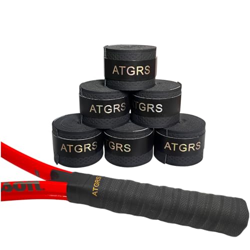Tennis Grip Tennis Racket Grip Tape Absorbent Anti-Slip Tennis Overgrip for Tennis Badminton Pickleball Racquet Handle Overgrips and Overwraps, Embossed Surface - color: 6 Black Grips