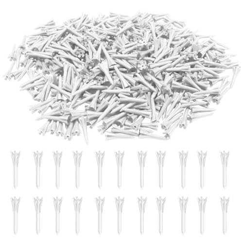 VEASAERS Golf Tees Plastic 1 1/2 inch Value 300 600 Pack, Upgrade More Unbreakable Bulk Stable Reduce Friction Side Spin Tee for Men Women Ladies - color: White, size: 600 Pack