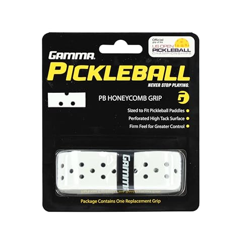 Gamma Honeycomb Cushion Grip for Pickleball Paddles, Moisture-Wicking Pickleball Replacement Grip, Premium Pickleball Equipment for Practice and Games - color: White, size: 3.1"