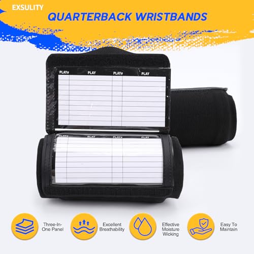 12 Packs Wristbands,Football Play Wristband,with Three-in-one Transparent Panel,Playbook Wristbands for Adult (Large)