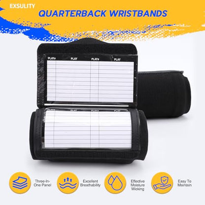 12 Packs Wristbands,Football Play Wristband,with Three-in-one Transparent Panel,Playbook Wristbands for Adult (Large)