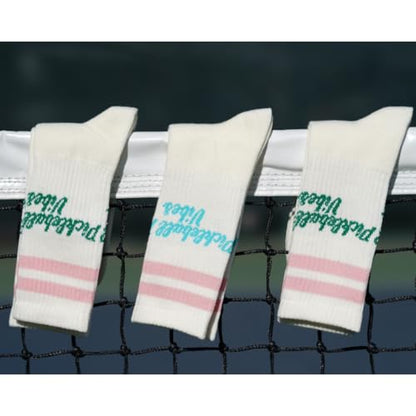 SOLE SQUAD Pickleball Socks for Women and Men – Great Pickleball Gifts and Accessories For Women - Pickleball Outfit - color: Pink Green