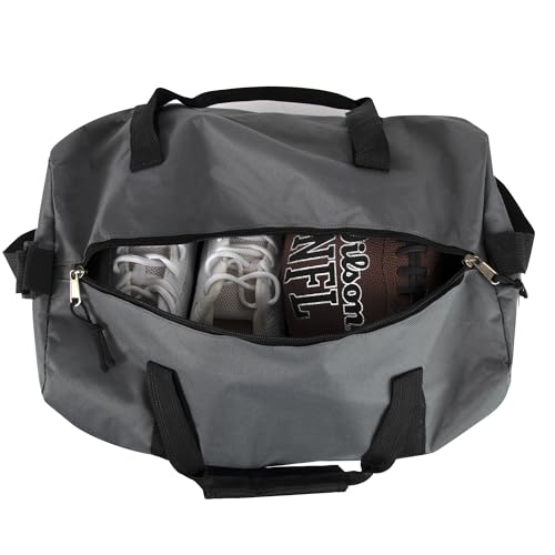 24 Pack Bulk Duffle Bags Wholesale by the Case for Homeless, Sports Teams, and Duffle Bags for Foster Kids (All Grey Pack) - color: All Grey Pack