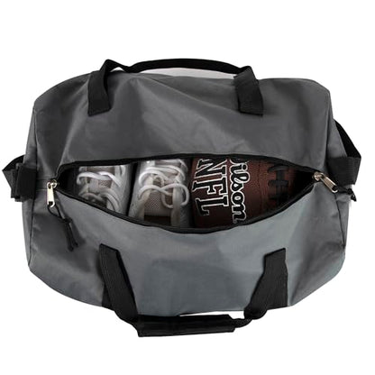 24 Pack Bulk Duffle Bags Wholesale by the Case for Homeless, Sports Teams, and Duffle Bags for Foster Kids (All Grey Pack) - color: All Grey Pack