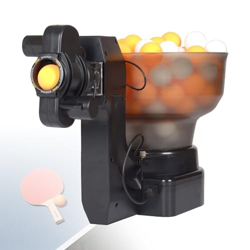 Table Tennis Machine with Single Double Bounce Modes, Automatic Ping Pong Training Robot, Fixed Dropping Serve Launcher for Skill Development and Fitness