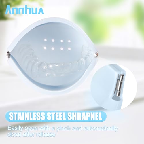 Aligners Holder Retainer Cleaner Case, Soft Silicone Retainer Case Slim with Vent Holes, Portable Mouth Guard Case Night Guard Case for Women and Men - Light Purple - color: light purple