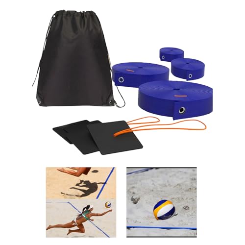 Regulable Volleyballs Boundaries Markers Includes Sand Anchors and Storage Net Bag Beach Volleyballs Boundaries Line Beach Sports Equipment
