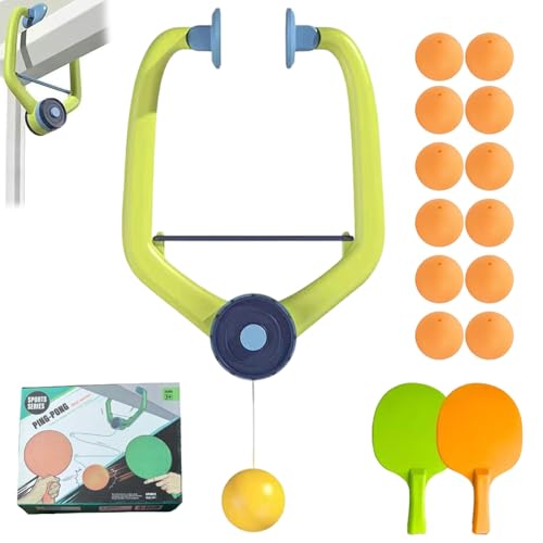 Door Plinking Game, Adjustable Doorway Ping Pong Game for Kids, Hanging Table Tennis Trainer Set with Ping Pong Paddles and Balls, Ideal Enhanced Coordination for Exercise - size: 1*set