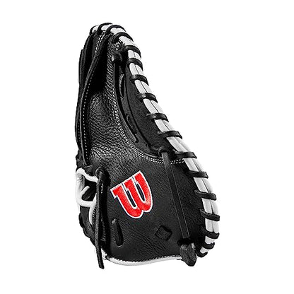 Wilson Trainer Baseball Gloves - Black/Red - style: Infield - Pancake