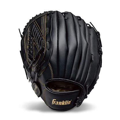 Franklin Sports Field Master Baseball + Softball Glove - Field Master Adult + Youth Baseball + Softball Mitt - Men's + Women's Gloves - Right Hand Throw - color: Black/Gold, style: 13" - Basket "V" Web