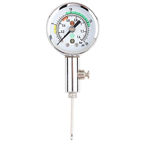 Ball Pressure Gauge, Basketball Air Guage, Stainless Steel Accurate Air Pressure Gauge for Football Soccer Basketball Volleyball and Other Balls