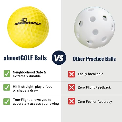 ALMOSTGOLF Limited Flight Practice Foam Golf Balls – Realistic Spin, Trajectory, & Accuracy Training