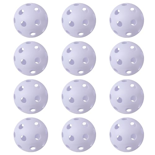 GSE Games & Sports Expert Practice Baseballs, Plastic Baseballs Training, Hollow Airflow Softballs for Pitching, Batting, Catching for All Skill Levels (Several Styles Available) - color: White, style: 12-PACK