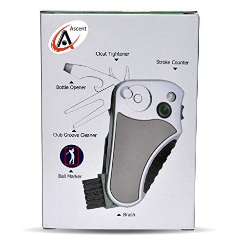 Golfer's Best Tool – 6-in-1 Golf Multitool for Men & Women | Stroke Counter, Divot Repair, Brush, Ball Marker, Cleat Tightener, Club Cleaner | Compact Golf Gift & Souvenir