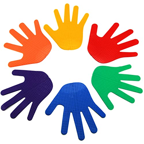 GSi Spot Markers – Non-Slip Non-Toxic Poly Spots – Floor Markers for PE, Sports & Classroom Activities - size: 3.⁠ ⁠Hand