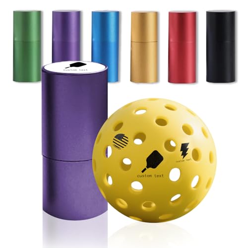 Personailzed Pickleball Stamp Marker – Custom Name Stamper for Pickleballs | No Mess, Long-Lasting Ink | Easy to Use Gift for Players & Lovers | Fun Customized Pickleball Gifts - color: Purple