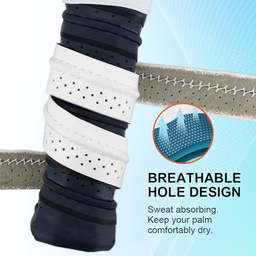 Pickleball Grip Tape 3pcs Overgrip Pickleball Paddle Grip Tape with Raised Ridge Replacement Grip Wrap Accessory for Pickleball Paddle Handle - color: White