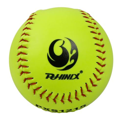 PHINIX Slow-Pitch Softballs Cork Core 11" & 12" Options Great for Practice + Training - size: 12 Inch, style: Box of 12