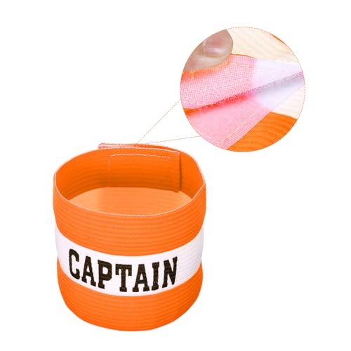 YOKIVE Captain Armband, Nylon Protective Arm Badge, Adjustable Flexibility, Great for Team Training Competitions - color: Orange