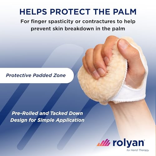 Rolyan – Palm Protector – Left Hand – 3 Pack, Soft Padded Palm Guard for Hand Contractures and Finger Spasticity, Lightweight Hand Protector, Washable - size: Pack of 3, style: Left Hand