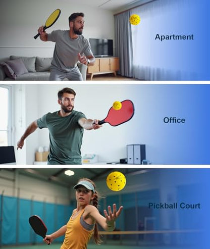 Indoor Pickleball Balls, 6 PCS Quiet Pickleballs, Foam Pickleball for Indoor & Outdoor Practice, Noise Reducing Soft Pickle Balls for All Ground Surfaces