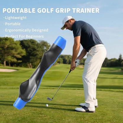Golf Grip Trainer for Right-Handed Players, Swing Training Aid with Arm Strap for Improving Grip Position and Swing Form, Suitable for Beginners and All Skill Levels