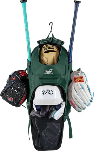 Rawlings | FRANCHISE 2.0 Player's Backpack | Baseball/Softball | Rec/Travel | Multiple Styles | Baseball/Softball - color: DARK GREEN