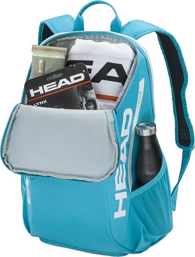 HEAD Tour Tennis Backpack 25L - Holds 2 Racquets, Shoe Compartment, Phone Pocket, Water Bottle & Ball Can Pockets - color: Blue