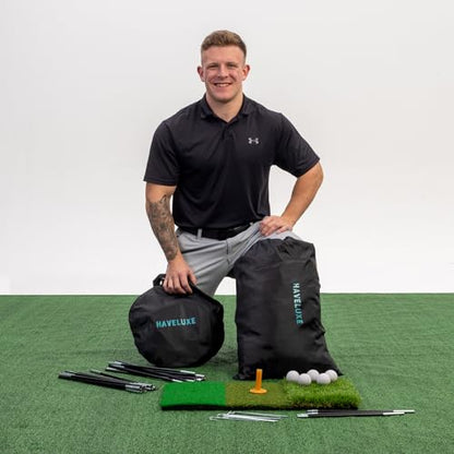 Golf Hitting Net,Chipping Net,Tri-Turf Mat,Golf Hitting Aid,10x7FT Practice Net for Backyard Driving,Chipping Training,Target Mat Balls for Indoor Outdoor use,Gifts for Men Dad Him Golfer