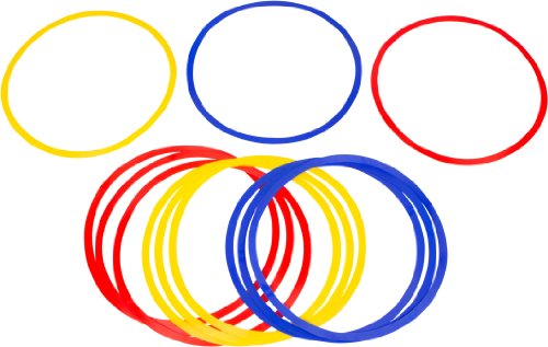 Speed & Agility Training Rings - Set of 12 by Trademark Innovations - color: Blue/Red/Yellow