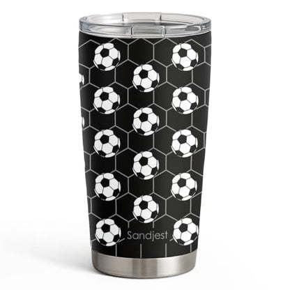 SANDJEST Soccer Stainless Steel Tumbler 20oz, Insulated Travel Coffee Cup, Sport Tumblers Gifts for Soccer Lovers, Men Women, Coach, Birthday, Christmas - color: Soccer 1