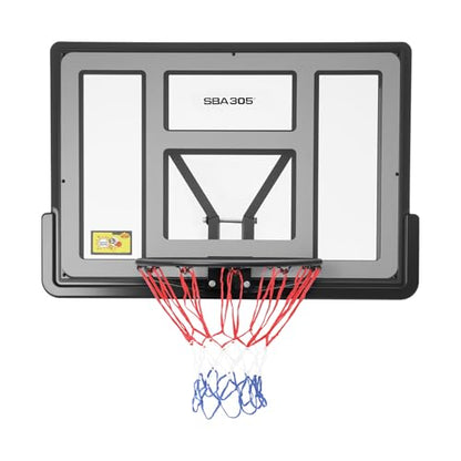 44'' Basketball Backboard and Rim Combo, Wall Mounted Basketball Hoops PET Shatter Proof Backboard and Rim, School Competition Durable Hanging Basket Ball Hoop Goal Rack for Indoor Outdoor Use