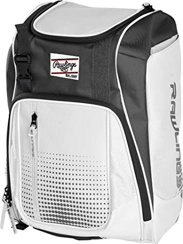 Rawlings | FRANCHISE Backpack Equipment Bag | Baseball/Softball | Rec/Travel | Multiple Styles - color: White