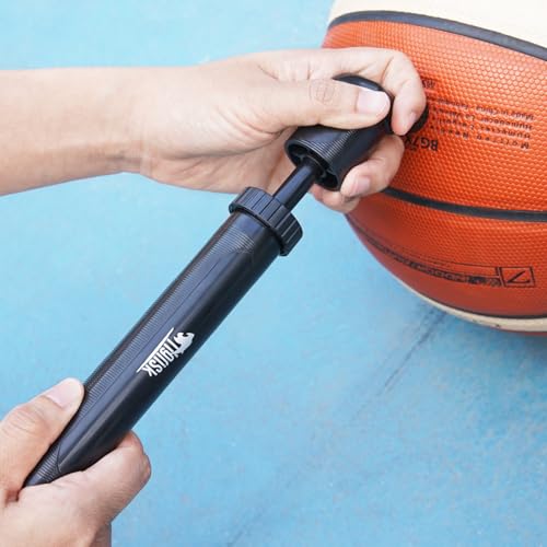 Tigrisk® Ball Pump for Sports Balls - Hand Pump for Soccer Football Volleyball Water Polo Rugby Exercise Sports Ball, Portable Air Pump with 6 Needles and 1 Nozzle