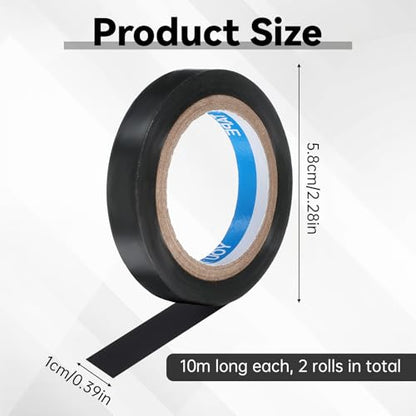 EupHHonycs 2Pcs Grip Finishing Tape Tennis Racket PVC Racquet Finishing 0.4Inch ×10.93 Yards Badminton Racquet Grip Racket Wrap Tape for Tennis Badminton