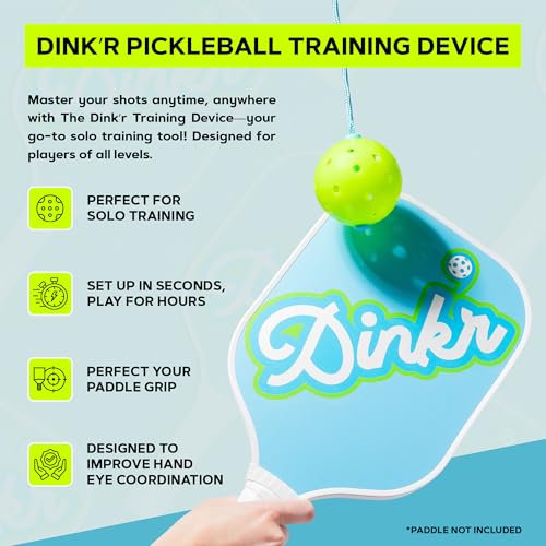 Dink’r Pickleball Trainer – Fun & Easy Way to Play Anytime, Anywhere | Practice at Home | Great Gift for Beginners, Families & Pickleball Fans | No Partner Needed, Under the Cost of One Court Rental - color: Classic: Single-ball Trainer