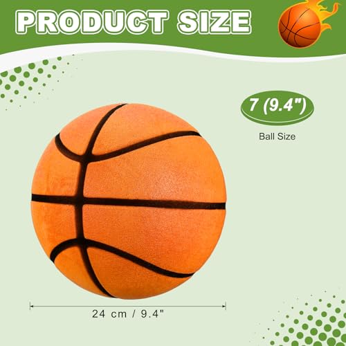 Silent Basketball, Quiet Basketball High Density Foam No Noise Sculpted Groove Bouncing Ball with Net Bag - color: Orange, size: 9.4 Inch