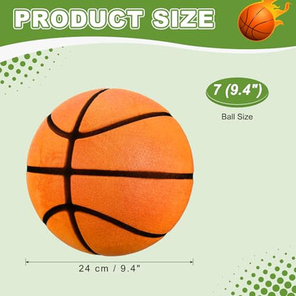 Silent Basketball, Quiet Basketball High Density Foam No Noise Sculpted Groove Bouncing Ball with Net Bag - color: Orange, size: 9.4 Inch