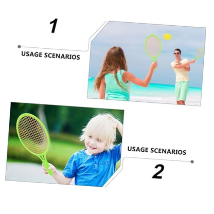 SUPVOX Tennis Lightweight Outdoor Sports Plaything for Green Mini Plastic Racket for Hand Eye Coordination and Athletic Training