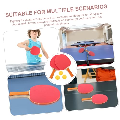 Toddmomy Rubber Faced Table Tennis Racket Set Paddles Balls and Comfortable for Beginners and Skill Levels for Indoor and
