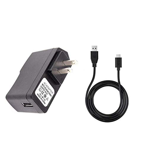 5V AC-DC Adapter + USB C Charging Cable Replacement for Teffim CZK-3693 CZK3693 Electric Ball Pump Volleyball Pump, Basketball Inflator, Football & Soccer Ball Air Pump Power Supply Cable Cord