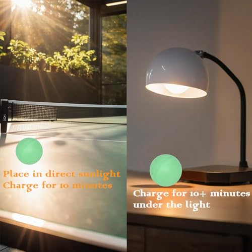 High Bounce & Durable ABS Mat Colored 3 Star Ping Pong Balls 4 Trainning,Party Games,Pet Cats Toys - style: pack of 12 - glow in The dark